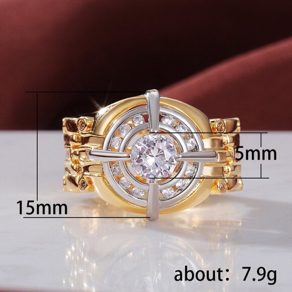 💞Shiny Advanced Zircon Watch Dial Fashion Tops Luxury Ring for Man,MARR9062 - Picture 7 of 7